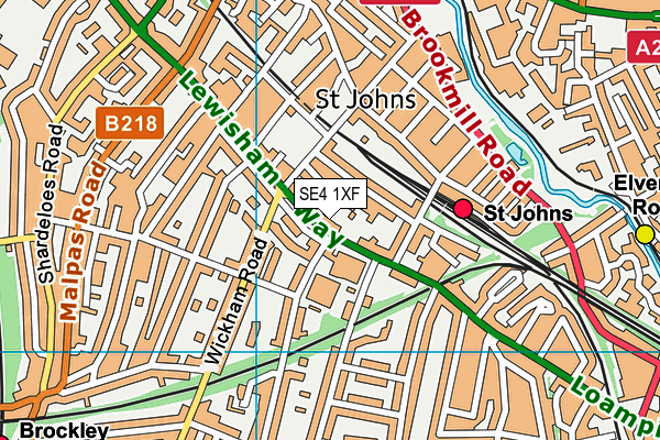 SE4 1XF map - OS VectorMap District (Ordnance Survey)