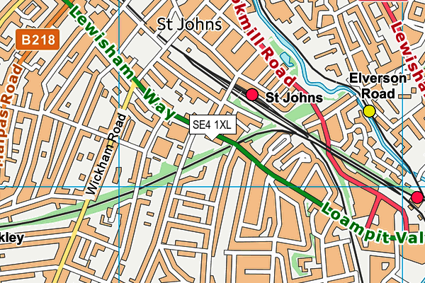 SE4 1XL map - OS VectorMap District (Ordnance Survey)