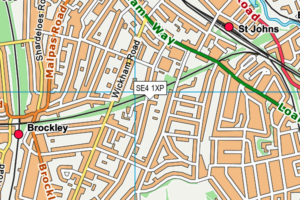 SE4 1XP map - OS VectorMap District (Ordnance Survey)