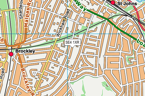 SE4 1XR map - OS VectorMap District (Ordnance Survey)