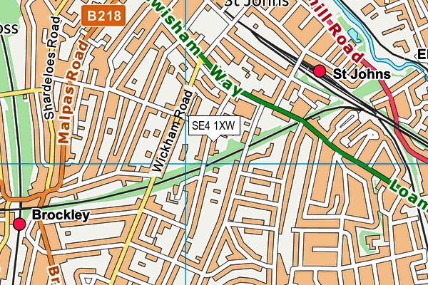 SE4 1XW map - OS VectorMap District (Ordnance Survey)