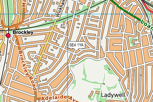 SE4 1YA map - OS VectorMap District (Ordnance Survey) SE4 1YA map - OS VectorMap District (Ordnance Survey)
