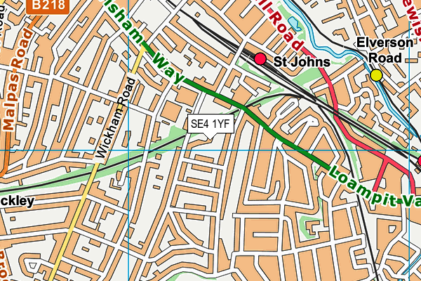 SE4 1YF map - OS VectorMap District (Ordnance Survey)