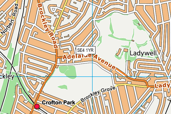 SE4 1YR map - OS VectorMap District (Ordnance Survey) SE4 1YR map - OS VectorMap District (Ordnance Survey)