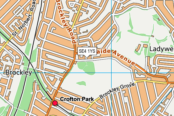 SE4 1YS map - OS VectorMap District (Ordnance Survey) SE4 1YS map - OS VectorMap District (Ordnance Survey)