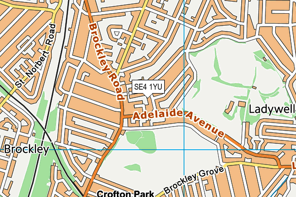 SE4 1YU map - OS VectorMap District (Ordnance Survey)