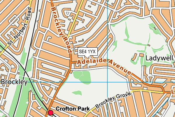 SE4 1YX map - OS VectorMap District (Ordnance Survey)