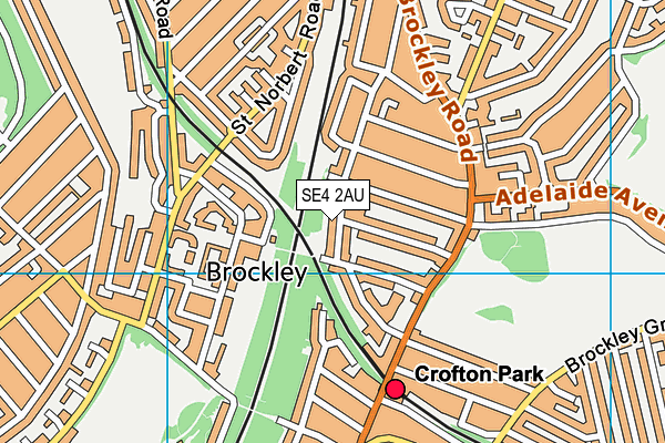 SE4 2AU map - OS VectorMap District (Ordnance Survey) SE4 2AU map - OS VectorMap District (Ordnance Survey)