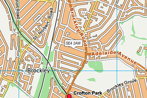 SE4 2AW map - OS VectorMap District (Ordnance Survey)