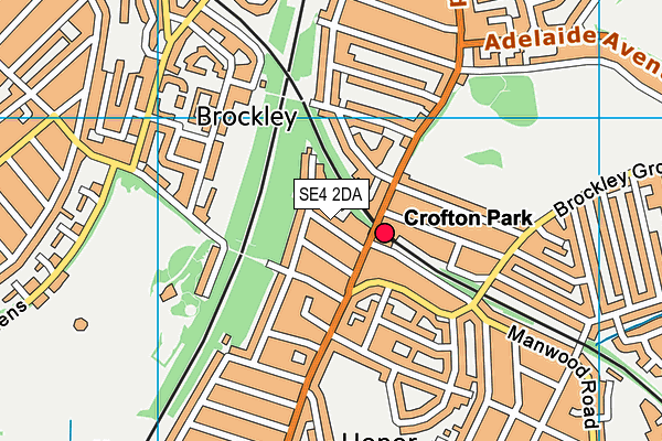 SE4 2DA map - OS VectorMap District (Ordnance Survey)