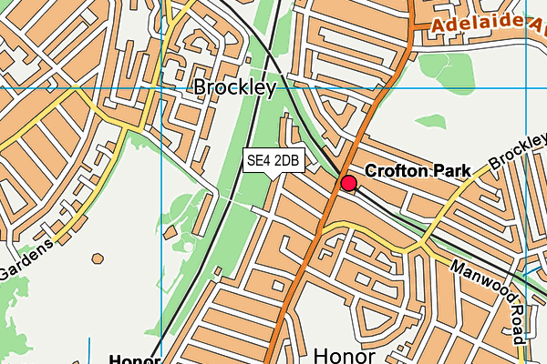 SE4 2DB map - OS VectorMap District (Ordnance Survey)