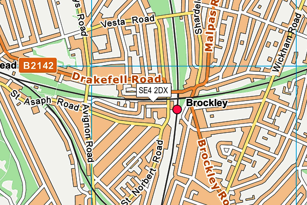 SE4 2DX map - OS VectorMap District (Ordnance Survey)