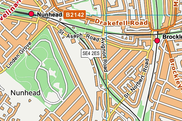SE4 2ES map - OS VectorMap District (Ordnance Survey)