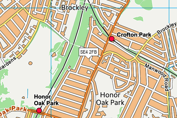 SE4 2FB map - OS VectorMap District (Ordnance Survey) SE4 2FB map - OS VectorMap District (Ordnance Survey)