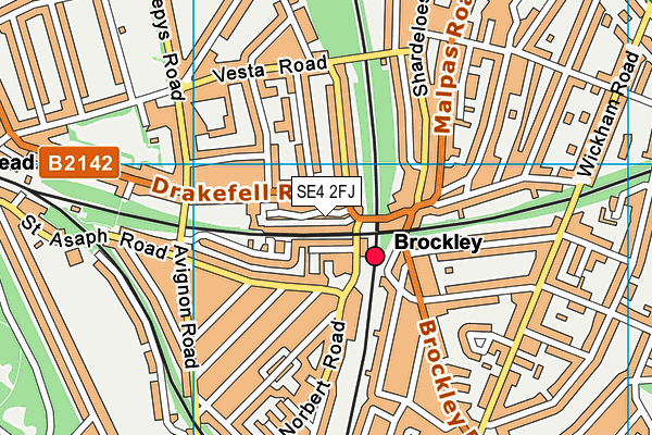 SE4 2FJ map - OS VectorMap District (Ordnance Survey) SE4 2FJ map - OS VectorMap District (Ordnance Survey)