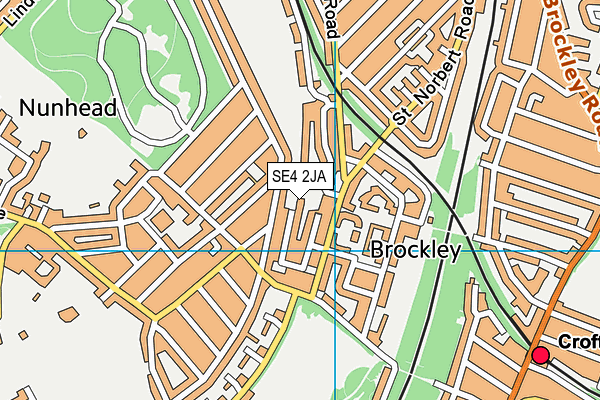 SE4 2JA map - OS VectorMap District (Ordnance Survey) SE4 2JA map - OS VectorMap District (Ordnance Survey)