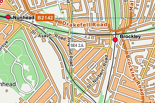 SE4 2JL map - OS VectorMap District (Ordnance Survey)