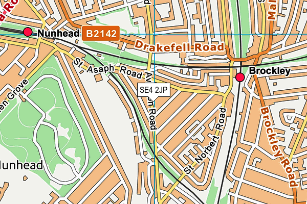 SE4 2JP map - OS VectorMap District (Ordnance Survey)