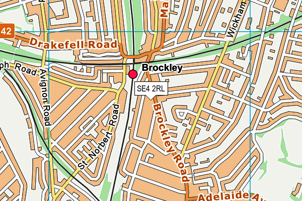 SE4 2RL map - OS VectorMap District (Ordnance Survey)