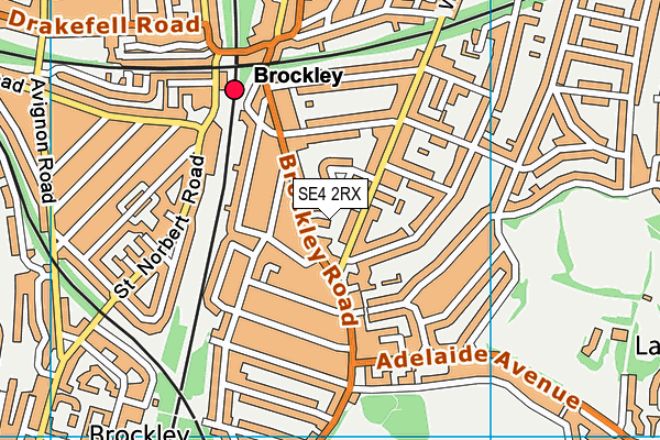 SE4 2RX map - OS VectorMap District (Ordnance Survey)