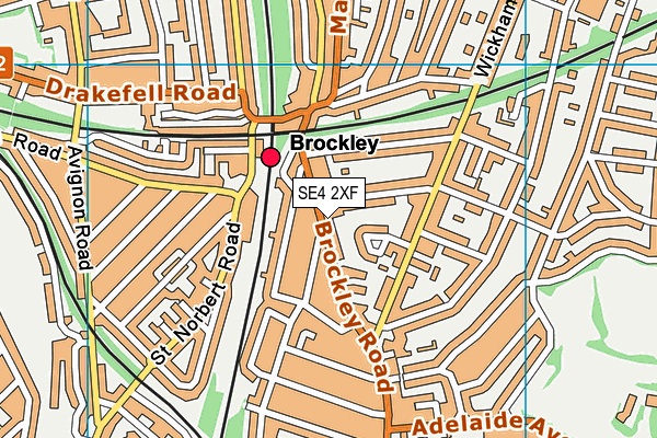 SE4 2XF map - OS VectorMap District (Ordnance Survey)