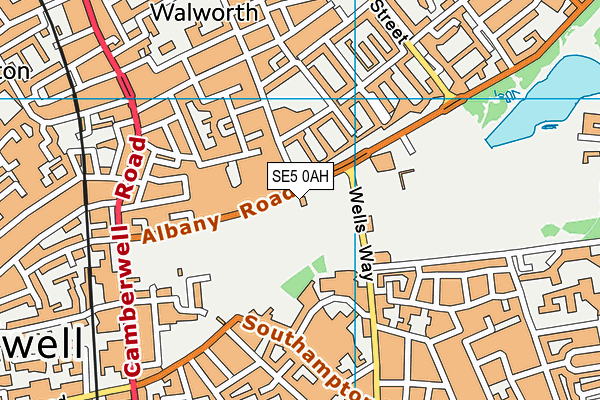SE5 0AH map - OS VectorMap District (Ordnance Survey) SE5 0AH map - OS VectorMap District (Ordnance Survey)