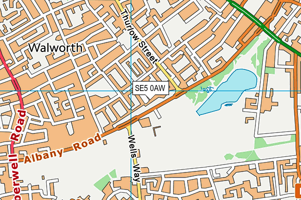 SE5 0AW map - OS VectorMap District (Ordnance Survey) SE5 0AW map - OS VectorMap District (Ordnance Survey)