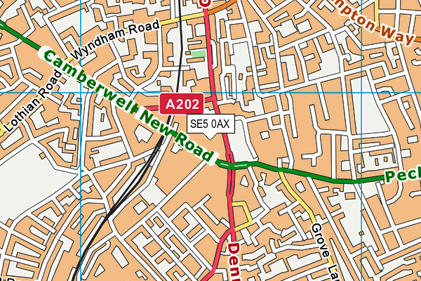SE5 0AX map - OS VectorMap District (Ordnance Survey) SE5 0AX map - OS VectorMap District (Ordnance Survey)