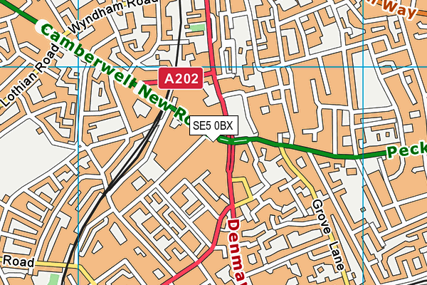 SE5 0BX map - OS VectorMap District (Ordnance Survey) SE5 0BX map - OS VectorMap District (Ordnance Survey)