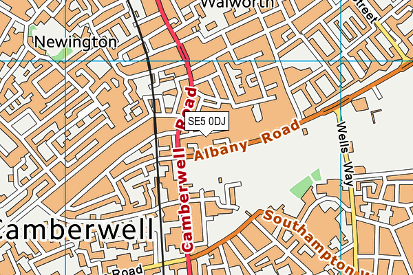 SE5 0DJ map - OS VectorMap District (Ordnance Survey) SE5 0DJ map - OS VectorMap District (Ordnance Survey)