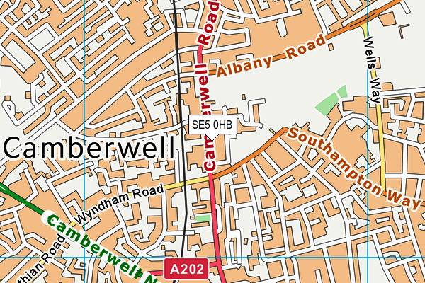 SE5 0HB map - OS VectorMap District (Ordnance Survey) SE5 0HB map - OS VectorMap District (Ordnance Survey)