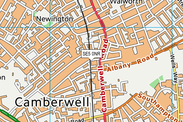 SE5 0NR map - OS VectorMap District (Ordnance Survey) SE5 0NR map - OS VectorMap District (Ordnance Survey)