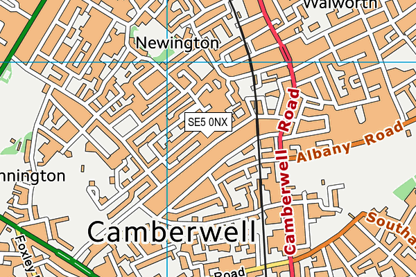 SE5 0NX map - OS VectorMap District (Ordnance Survey) SE5 0NX map - OS VectorMap District (Ordnance Survey)