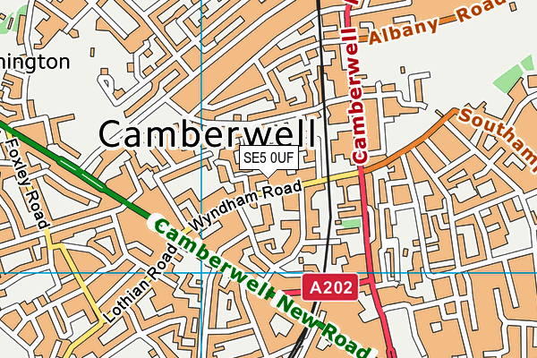 SE5 0UF map - OS VectorMap District (Ordnance Survey) SE5 0UF map - OS VectorMap District (Ordnance Survey)