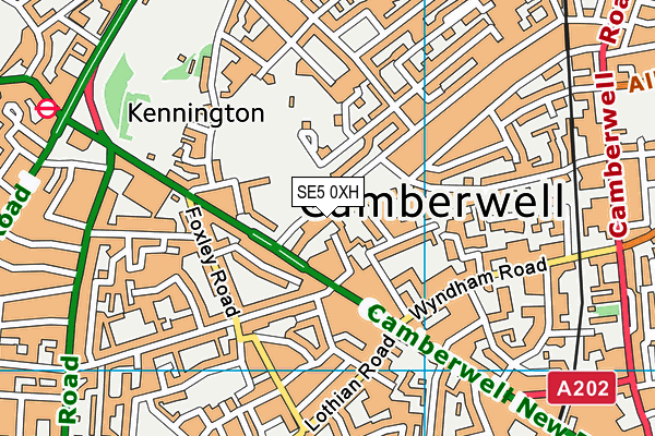 SE5 0XH map - OS VectorMap District (Ordnance Survey)