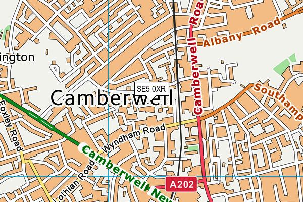 SE5 0XR map - OS VectorMap District (Ordnance Survey) SE5 0XR map - OS VectorMap District (Ordnance Survey)