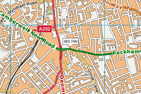 SE5 7AN map - OS VectorMap District (Ordnance Survey) SE5 7AN map - OS VectorMap District (Ordnance Survey)