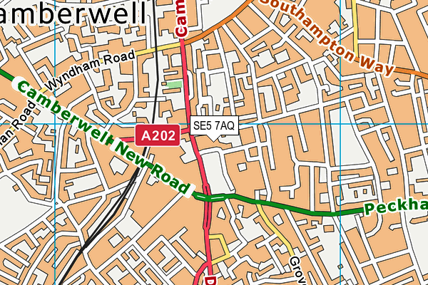SE5 7AQ map - OS VectorMap District (Ordnance Survey) SE5 7AQ map - OS VectorMap District (Ordnance Survey)