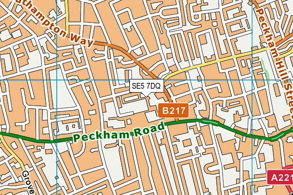 SE5 7DQ map - OS VectorMap District (Ordnance Survey) SE5 7DQ map - OS VectorMap District (Ordnance Survey)