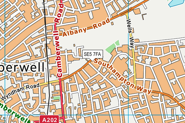 SE5 7FA map - OS VectorMap District (Ordnance Survey) SE5 7FA map - OS VectorMap District (Ordnance Survey)