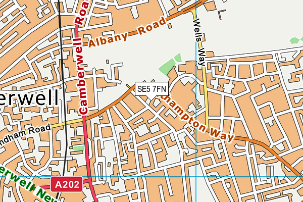 SE5 7FN map - OS VectorMap District (Ordnance Survey) SE5 7FN map - OS VectorMap District (Ordnance Survey)