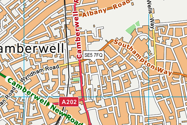 SE5 7FQ map - OS VectorMap District (Ordnance Survey) SE5 7FQ map - OS VectorMap District (Ordnance Survey)