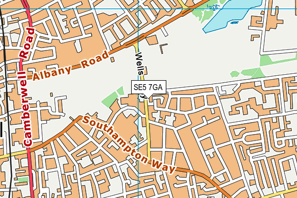 SE5 7GA map - OS VectorMap District (Ordnance Survey) SE5 7GA map - OS VectorMap District (Ordnance Survey)
