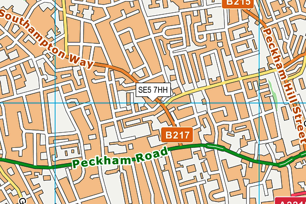SE5 7HH map - OS VectorMap District (Ordnance Survey) SE5 7HH map - OS VectorMap District (Ordnance Survey)
