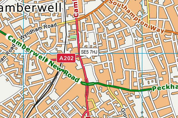 SE5 7HJ map - OS VectorMap District (Ordnance Survey) SE5 7HJ map - OS VectorMap District (Ordnance Survey)