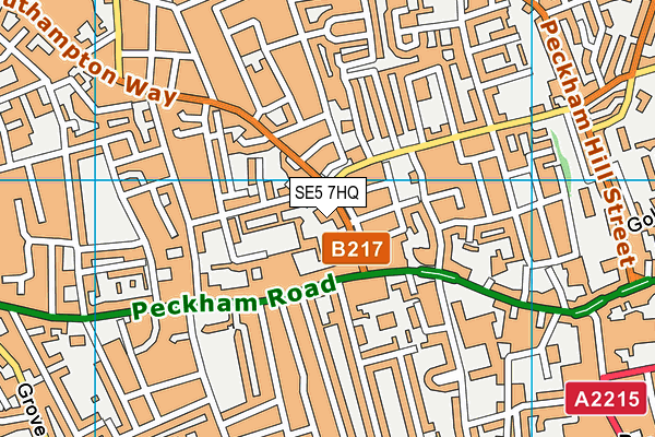 SE5 7HQ map - OS VectorMap District (Ordnance Survey) SE5 7HQ map - OS VectorMap District (Ordnance Survey)