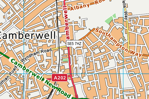 SE5 7HZ map - OS VectorMap District (Ordnance Survey)