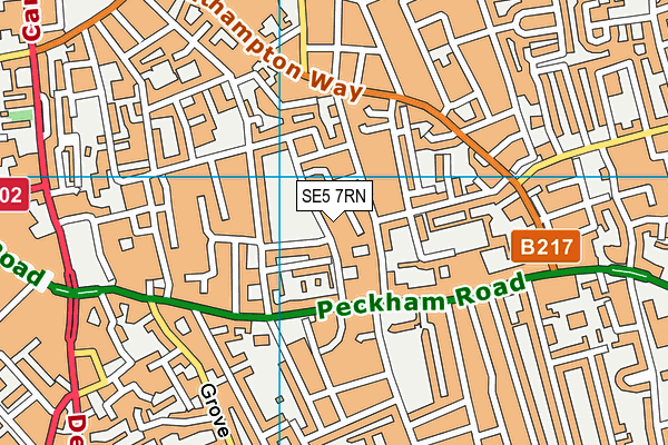SE5 7RN map - OS VectorMap District (Ordnance Survey) SE5 7RN map - OS VectorMap District (Ordnance Survey)