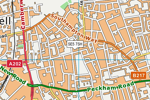 SE5 7SH map - OS VectorMap District (Ordnance Survey) SE5 7SH map - OS VectorMap District (Ordnance Survey)
