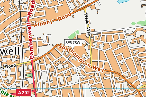 SE5 7SW map - OS VectorMap District (Ordnance Survey) SE5 7SW map - OS VectorMap District (Ordnance Survey)